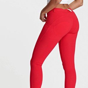 Freddy Red Mid Rise Pants Small 7/8 WR.UP Leggings NWT